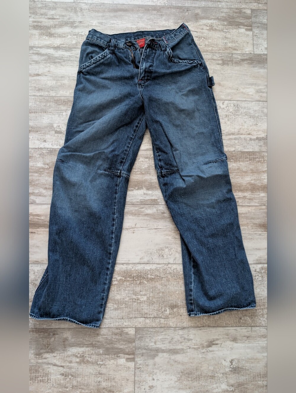 Guess Men's Relaxed Fit Dark Blue Denim Jeans Y2K Hong Kong 100% Cotton